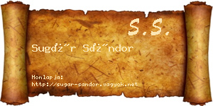 Sugár Sándor névjegykártya