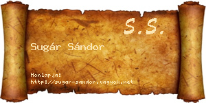 Sugár Sándor névjegykártya