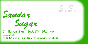 sandor sugar business card